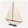 KeyHome Store Barca Nautica in Legno con Vele in Tessuto