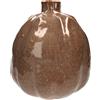 KeyHome Store Vaso bombato in ceramica Marrone H. 36 cm