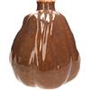KeyHome Store Vaso Bombato in Ceramica Marrone