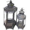 KeyHome Store Set 2 Lanterne in Ferro Grigio Anticato