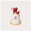 KeyHome Store Campana Natalizia in Latta Bianca con Fiocco Rosso