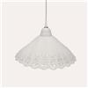 KeyHome Store Lampadario a Sospensione Ceramica Bianca Traforata Ø 40 cm