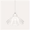 KeyHome Store Lampadario a Sospensione Ceramica Bianca Traforata Ø 30 cm