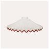 KeyHome Store Paralume Rustico Ceramica Bianca con Bordo Marrone Ø 30 cm