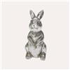 KeyHome Store Coniglio Decorativo in Resina Argento Smaltato Piccola