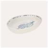 KeyHome Store Vasca Ovale in Ceramica con Decorazioni marine di pesci