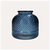 KeyHome Store Vaso Decorativo Diamante in Vetro Riciclato Blu Cobalto