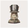KeyHome Store Coniglio Portavaso in Resina Grigio/Marrone