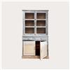KeyHome Store Credenza con Vetrina in Legno Azzurro e Bianco 213x120x43 cm