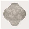 KeyHome Store Vaso in ceramica con Coste colore bianco e grigio