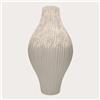 KeyHome Store Vaso in cercamica con Coste colore bianco e grigio