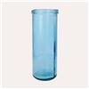 KeyHome Store Vaso Cilindrico in Vetro di Riciclo Turchese