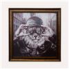 KeyHome Store Quadro "Leone con Occhiali da Sole" in Cornice Antichizzata