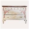 KeyHome Store Cassettiera 6 cassetti in Legno Bianco Avorio 108x38x79 cm