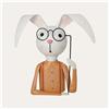 KeyHome Store Coniglio con Occhiali Rosa in Latta H. 30 cm