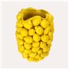 KeyHome Store Vaso in Ceramica Gialla con Decori Limoni e Foglie