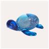 KeyHome Store Tartaruga in Vetro Blu 16x14x7cm