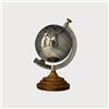 KeyHome Store Mappamondo in metallo con base in legno H 28 x D 20 cm