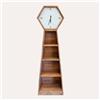 KeyHome Store Libreria con orologio sagomato in Legno 55x28x180 cm