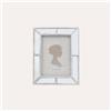 KeyHome Store Portafoto Cornice con Inserti Specchiati e Finitura Bianca (21x16,5 cm)