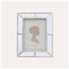 KeyHome Store Portafoto Grande Cornice con Effetto Specchiato e Finitura Bianca (24x19 cm)