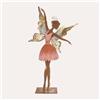 KeyHome Store Fata Danzante Rosa in Ferro Corten Marrone Ruggine( 70x40x10 cm)