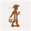 KeyHome Store Pescatore in Ferro Corten Marrone Ruggine (51x30x9 cm)