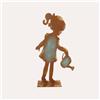 KeyHome Store Bimba con Annaffiatoio in Ferro Corten Marrone Ruggine (53x27x10 cm)