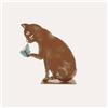 KeyHome Store Gatto con Farfalla in Ferro Corten Marrone Ruggine (27x28x8 cm)