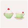 KeyHome Store Set Tazzina e Teiera in Ceramica D.12x8 / D.16x14 cm