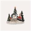 KeyHome Store Bimbo Decorativo natalizio con Sfera e luci LED - H 13 x L 15 x P 12 cm
