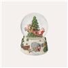 KeyHome Store Pallina Natalizia con Babbo Natale Carillon - H 18 x D 13 cm