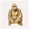KeyHome Store Statua Gorilla Dorato in Resina 45x40x58 cm