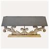 KeyHome Store Lampada Da Tavolo con 3 Luci e Paralume in Stoffa Inclusi H47x98x22 cm