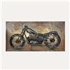 KeyHome Store Quadro Decorativo in Metallo Motocicletta 140x70x10 cm