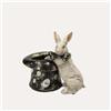 KeyHome Store Coniglio Porta Penne in Resina Stile Vintage H.18x13x20 cm