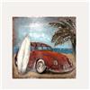 KeyHome Store Quadro Decorativo in Metallo "Maggiolino" Vintage