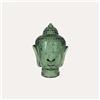 KeyHome Store Testa Buddha Decorativa in Vetro Verde H. 30 cm