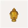 KeyHome Store Testa Buddha Decorativa in Vetro Giallo H. 30 cm