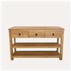 KeyHome Store Penisola da Cucina in Legno Naturale 120x60x90 cm
