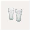 KeyHome Store Set 2 Bicchieri in Vetro Stile Coca-Cola H16 cm Ø9 cm