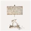 KeyHome Store Lampada da Tavolo in ferro uccellini con Paralume H. 70 cm