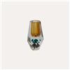 KeyHome Store Vaso Diamante in Vetro con Sfondo Giallo Altezza cm 19