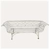 KeyHome Store Panchina in Ferro Bianco con Dettagli Anticati 177x52xH.77 cm