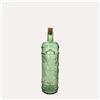 KeyHome Store Bottiglia in Vetro verde con tappo in sughero H.30x8 cm