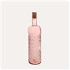 KeyHome Store Bottiglia in Vetro rosa con tappo H.25x6,5 cm