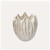 KeyHome Store Portavaso con foglie in ceramica bianca H 40 D 36