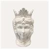KeyHome Store Vaso testa di moro da muro in ceramica bianca H40 cm