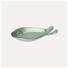 KeyHome Store Set 2 Antipastiere Pesce in Vetro Verde 25x12 cm