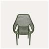 KeyHome Store Poltrona Traforata in Polipropilene Verde Opaco 56x60x82cm